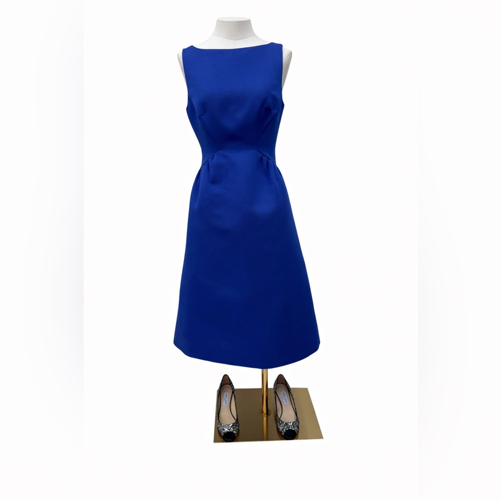 Kate Spade New York Cobalt Blue V-Back Structured Sleeveless Dress NWT Size 2 - Picture 3 of 13